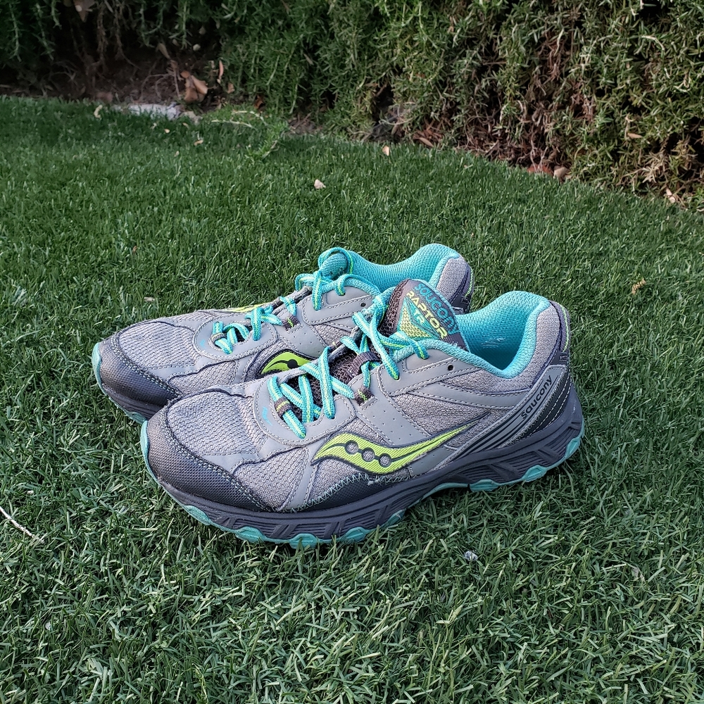 Saucony Women's Grid Raptor TR Grey & Teal Shoes